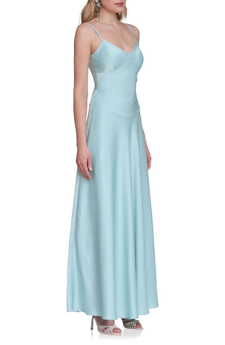Avec Les Filles Sleeveless Satin Gown, Alternate, color, Aqua