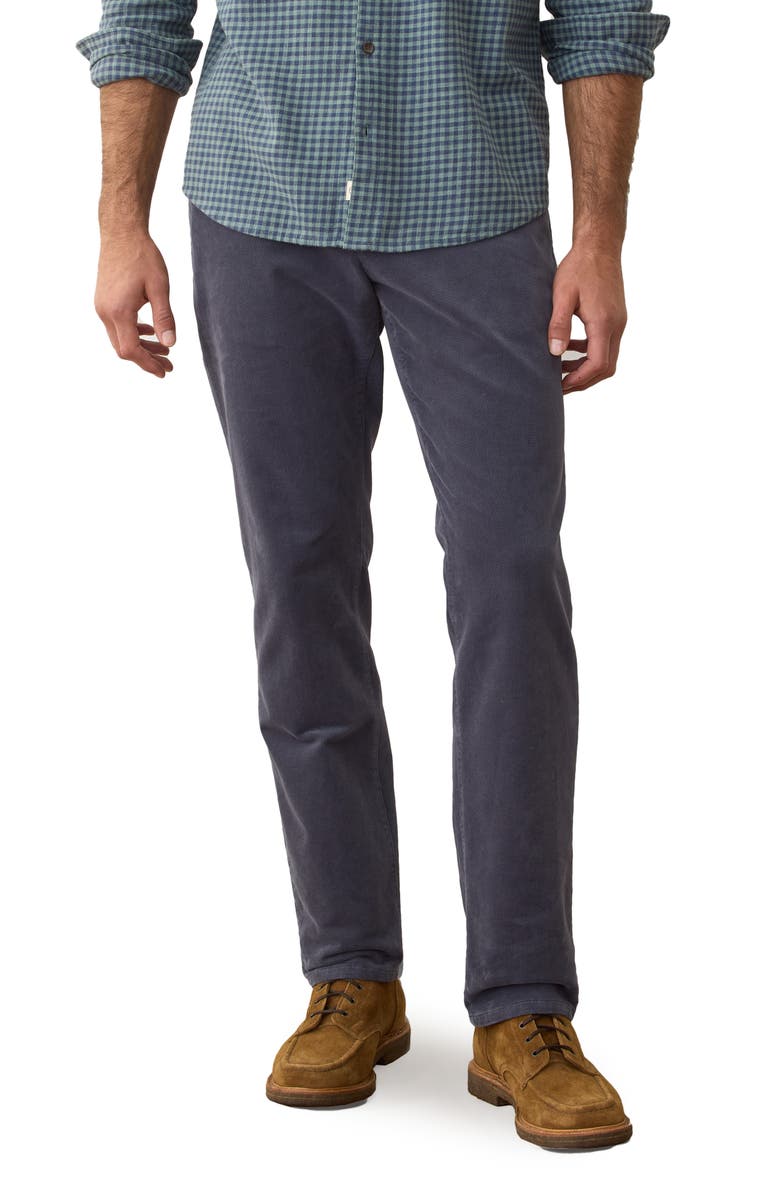 Marine Layer Saturday Slim Straight Leg Moleskin Chinos, Main, color, Mood Indigo