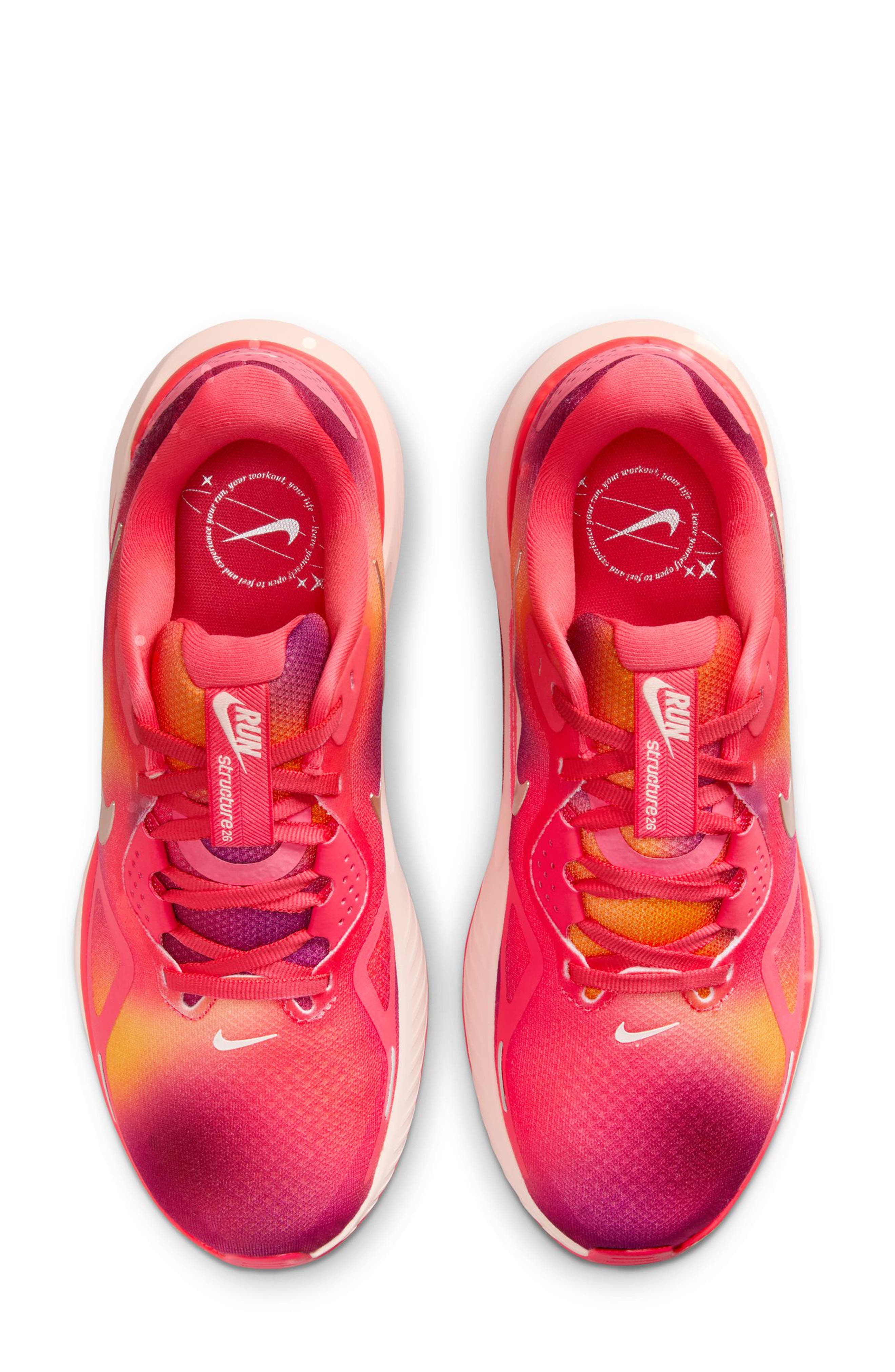 Nike Structure 26 SE Running Shoe, Alternate, color, Ember Glow/ Coral/ Sweet Beet