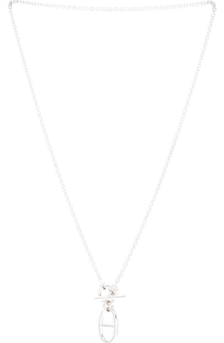 Pre-Owned Hermes Chaine d'Ancre Pendant Necklace Sterling Silver, Alternate, color, Silver