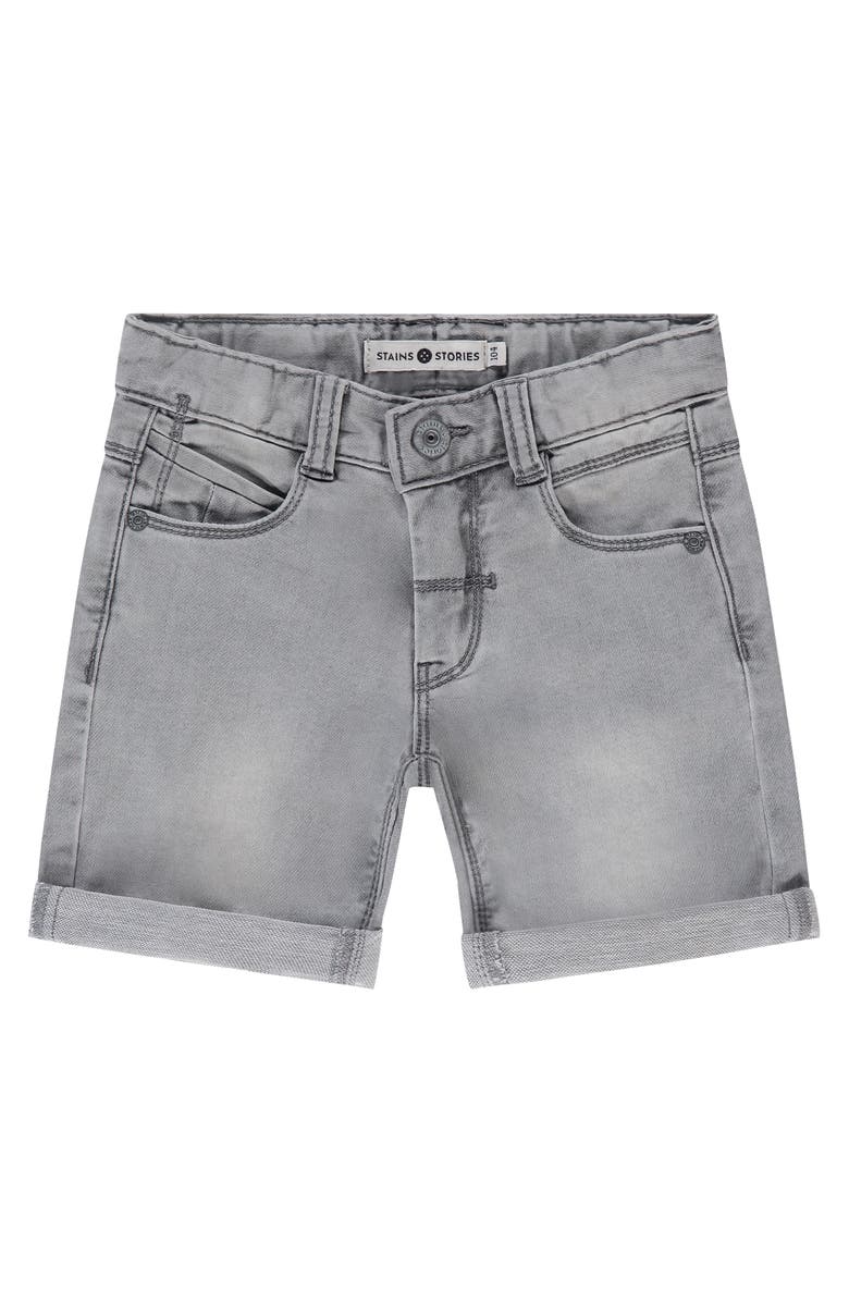 Stains and Stories by Babyface Classic Soft Denim Short, Main, color, Grey Denim