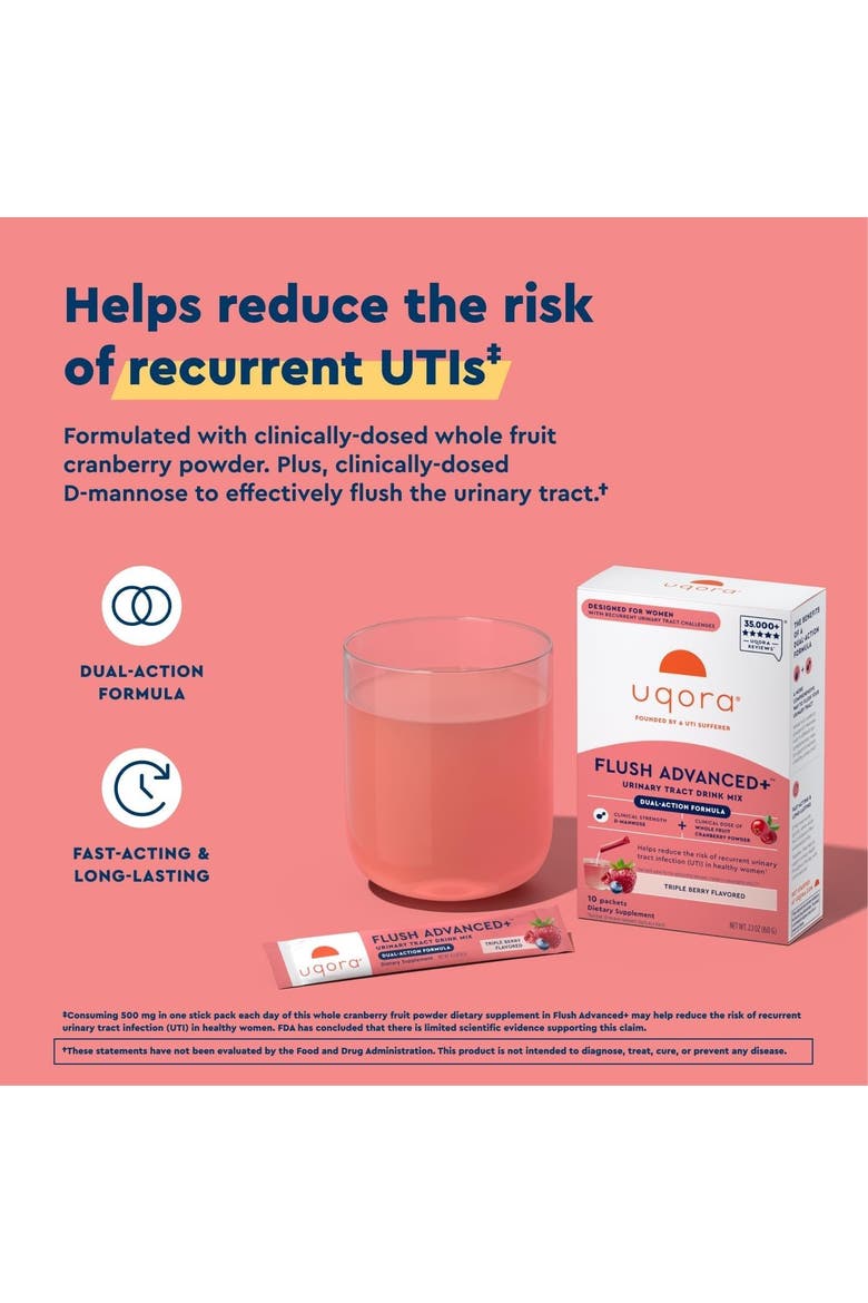 Flush Urinary Tract Supplement with Cranberry, D-Mannose, Vitamin C, Vitamin B6 and Potassium, Alternate, color, None