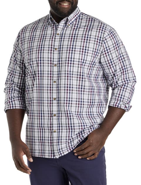 Big & Tall Easy-Care Check Sport Shirt