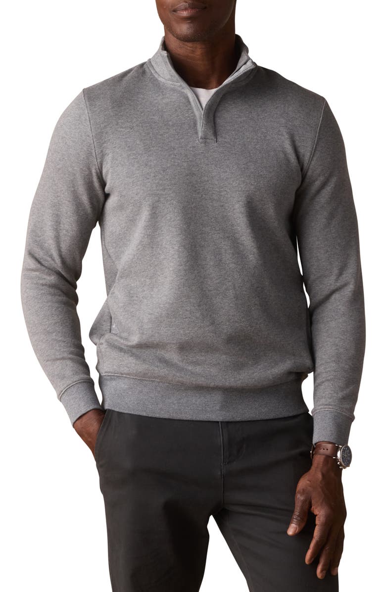 The Normal Brand Puremeso Fleece Quarter Zip Sweater, Main, color, Athletic Grey