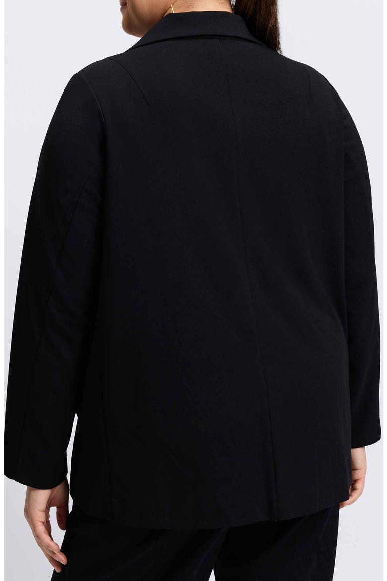 Morgan Crepe Knit Blazer, Alternate, color, BLACK