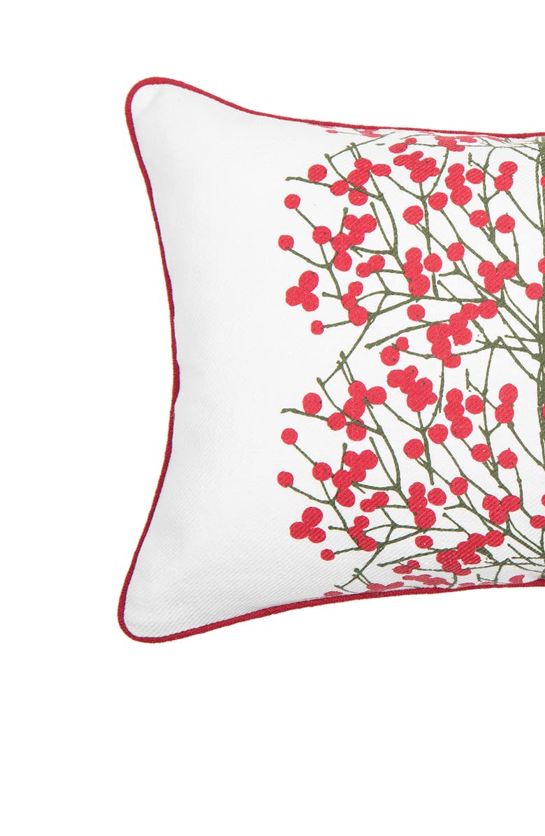 C&F Home Berries Tree Printed Christmas Throw Pillow, 13" x 20", Alternate, color, Red