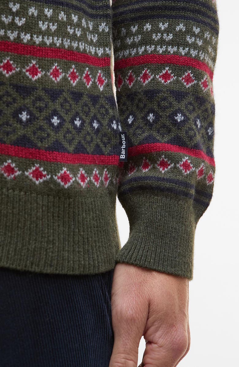Barbour Easdale Fair Isle Wool & Cotton Crewneck Sweater, Alternate, color, Duffle Bag