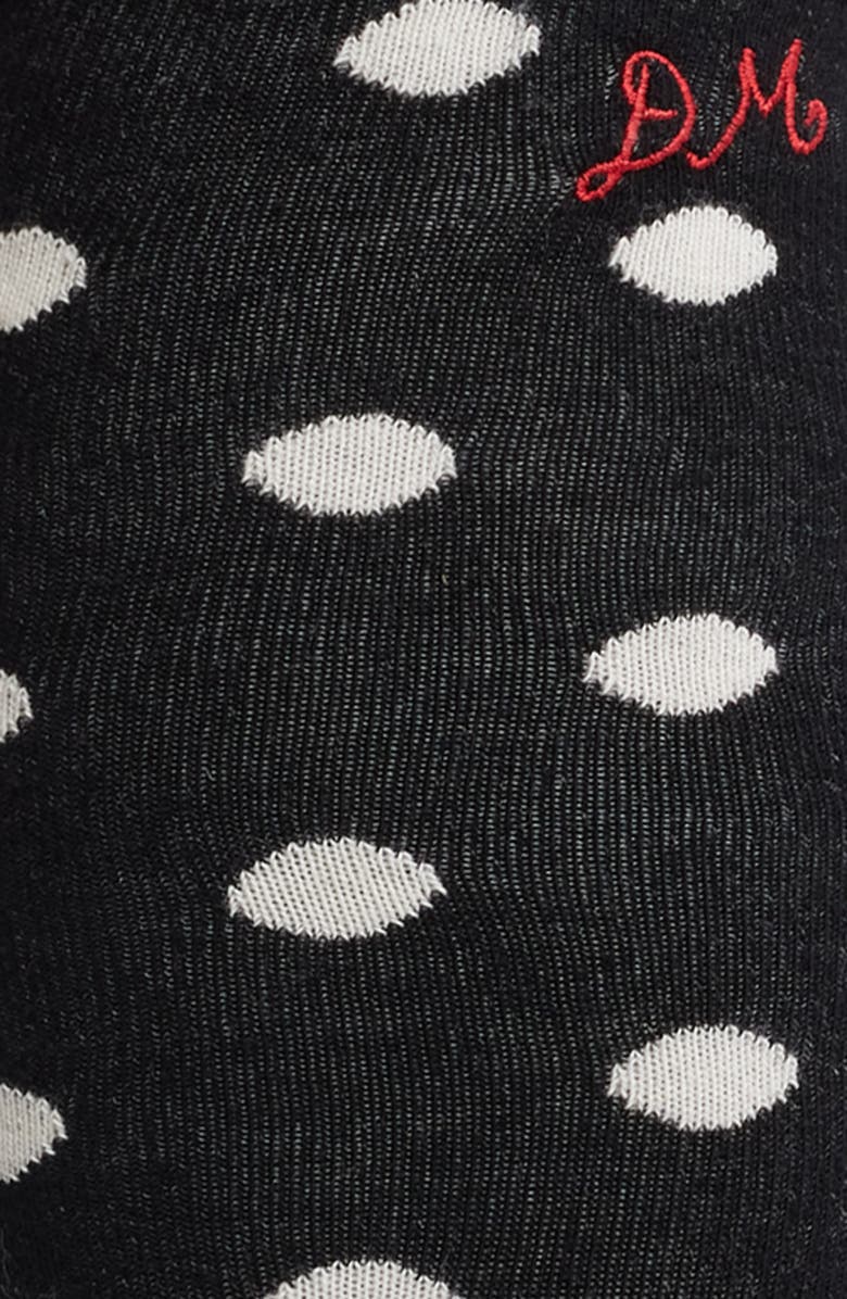 Damson Madder Polka Dot Organic Cotton Blend Knee High Socks, Alternate, color, Black