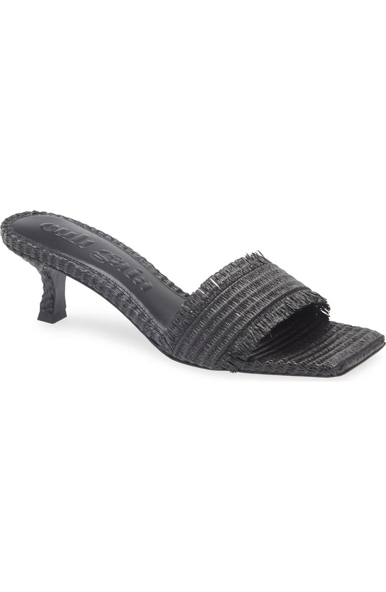 Cult Gaia Ada Raffia Slide Sandal, Main, color, Black