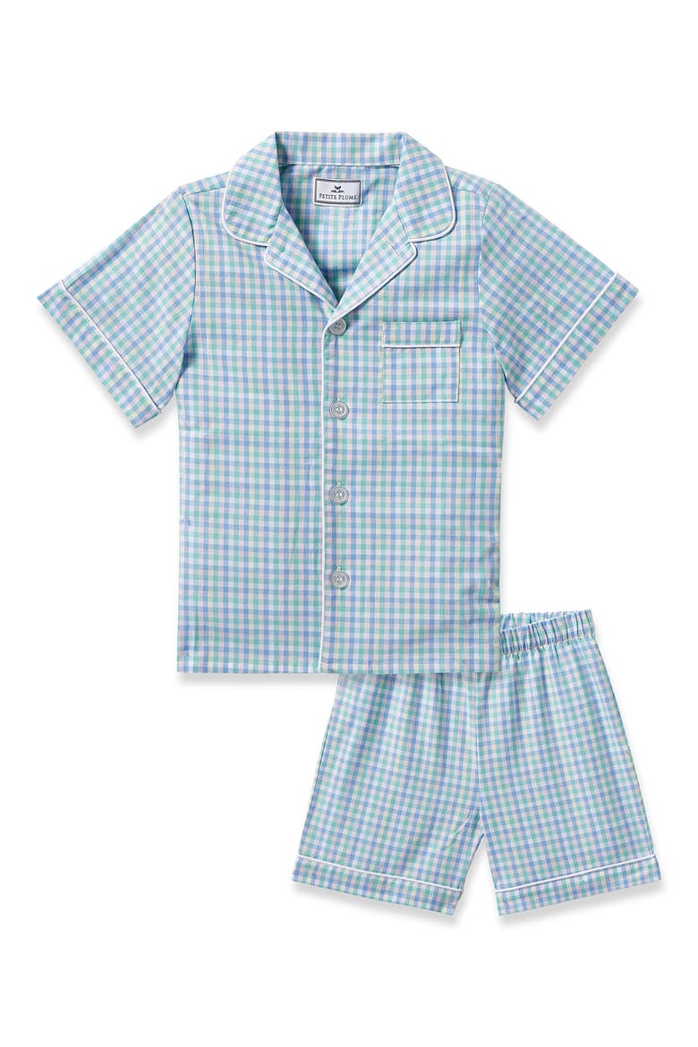 Spring Gingham Twill Short Set, Main, color, WHITE
