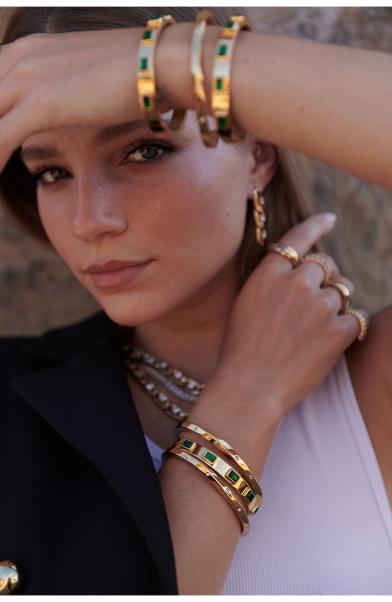 Mazin Jewels Geometric Bangle, Alternate, color,