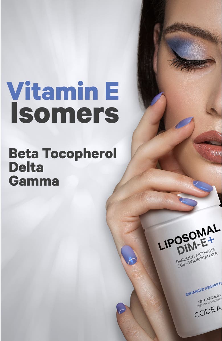 Codeage Liposomal DIM-E Vitamin E Tocopherols & Isomers Supplement, Alternate, color, White