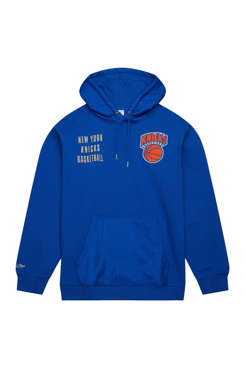 Men's Mitchell & Ness Blue New York Knicks  Team OG 2.0 Vintage Logo Fleece Pullover Hoodie, Alternate, color, Blue