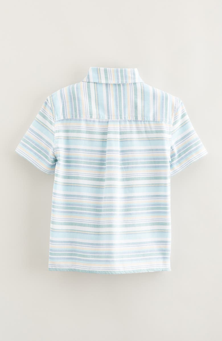 Tucker + Tate Kids' Stripe Short Sleeve Cotton Twill Button-Up Shirt, Alternate, color, 