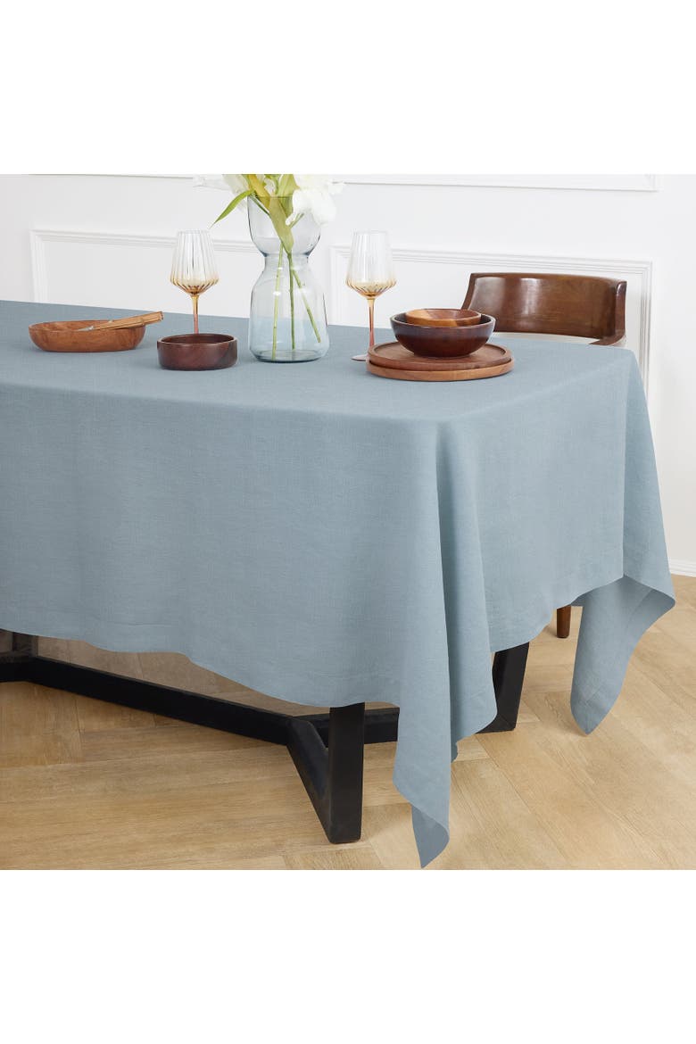 Linen Tablecloth - Sonoma, Alternate, color, Dusty Blue