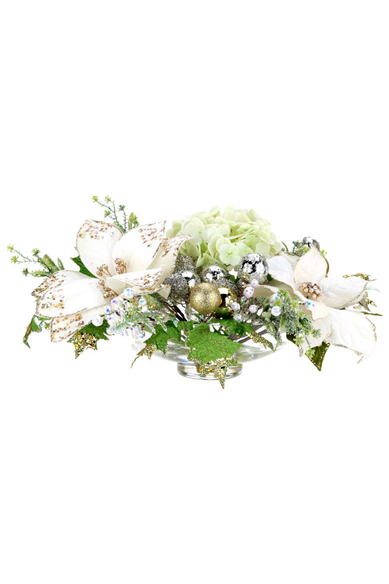 Large Poinsettia Centerpiece, Ivory, Main, color, White