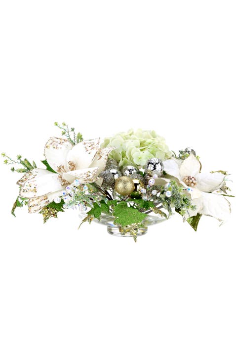 Large Poinsettia Centerpiece, Ivory