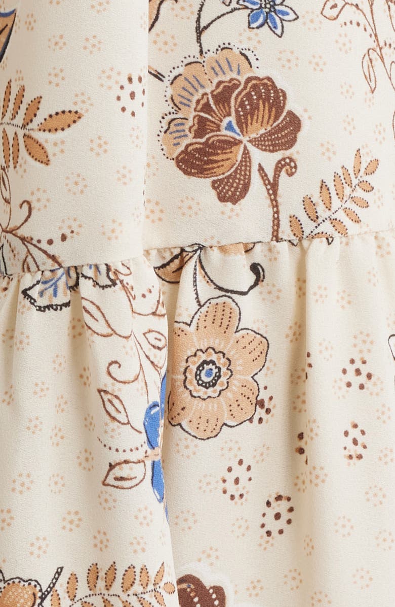 Anne Klein Off the Shoulder Mix Print Midi Dress, Alternate, color, Ivory Shell Multi