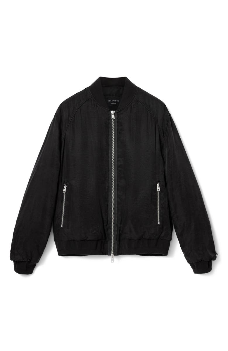 AllSaints Nyx Bomber Jacket, Alternate, color, Black
