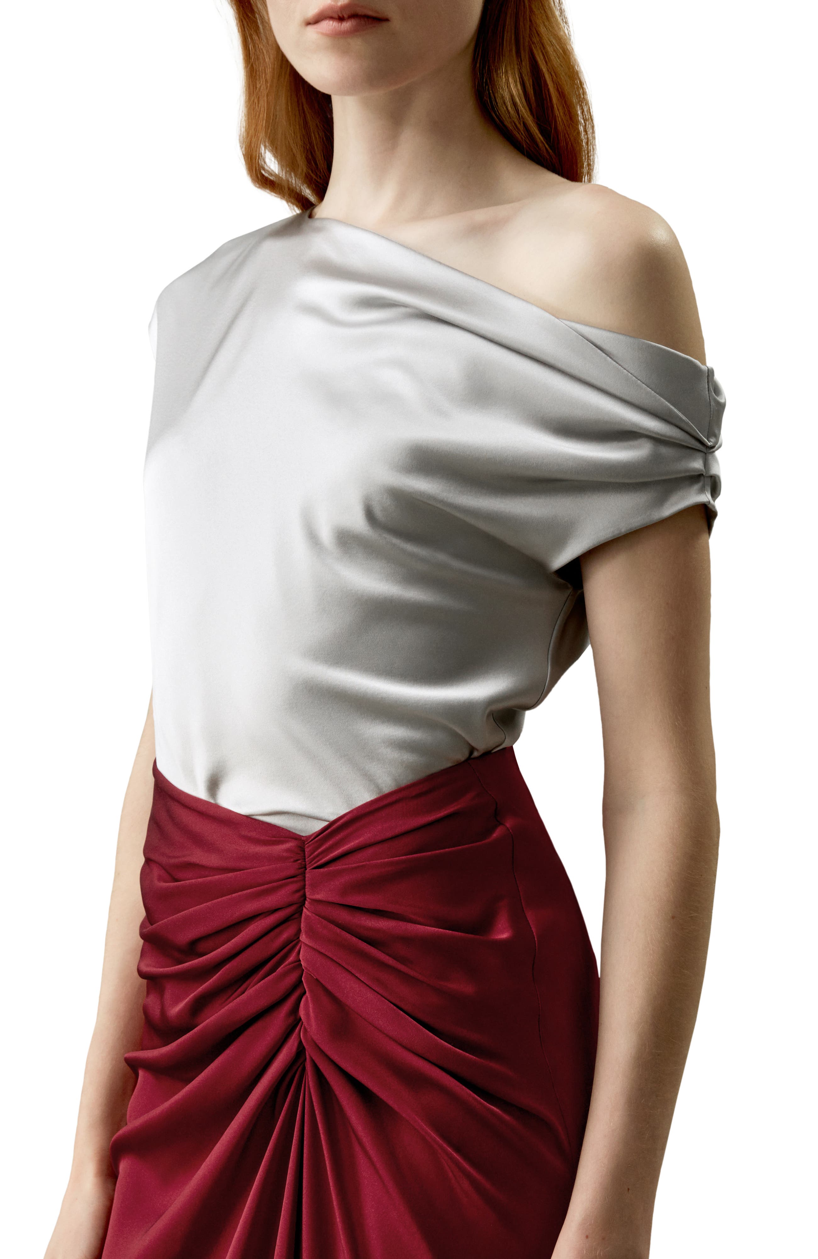Boat Neck Silk Top - image 3