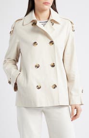 Sam Edelman Double Breasted Water Repellent Swing Jacket