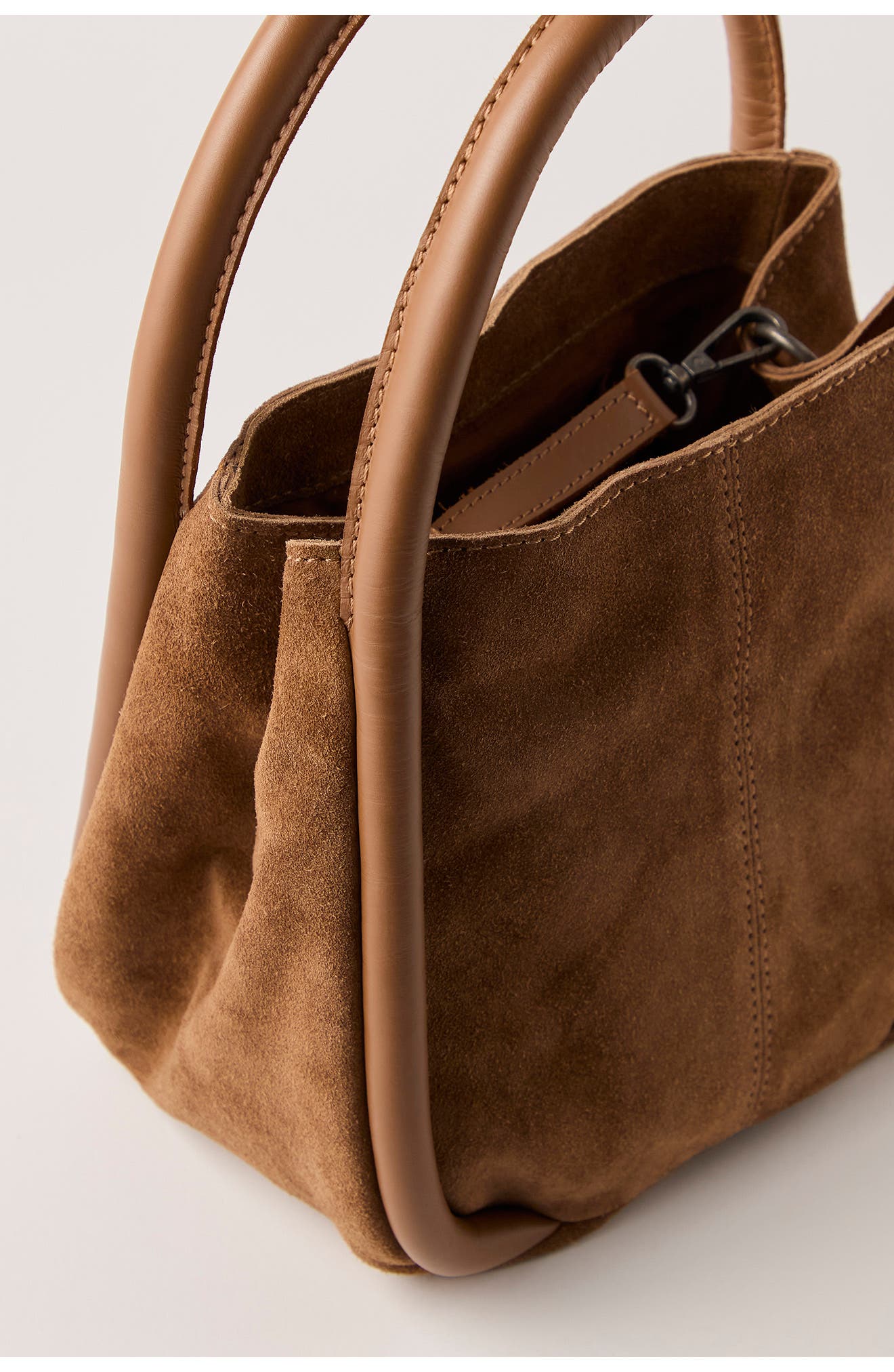Barlow Leather Bucket Bag, Alternate, color, COGNAC