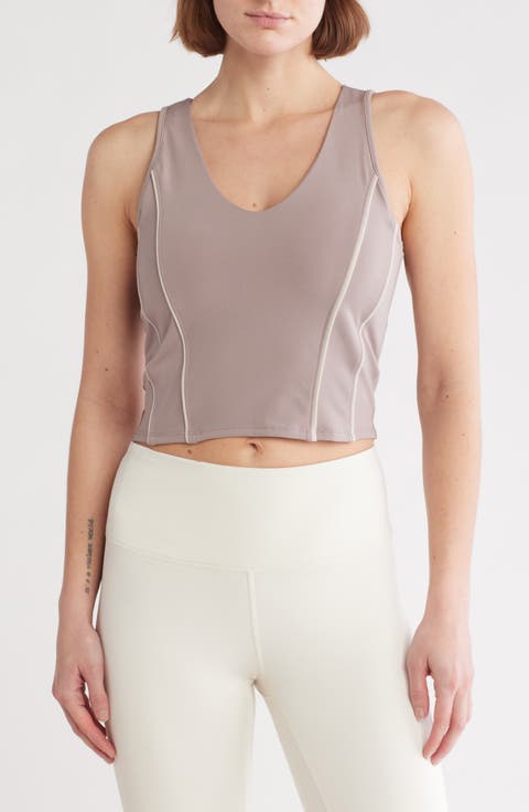 Lux Race Me Piped Crop Tank