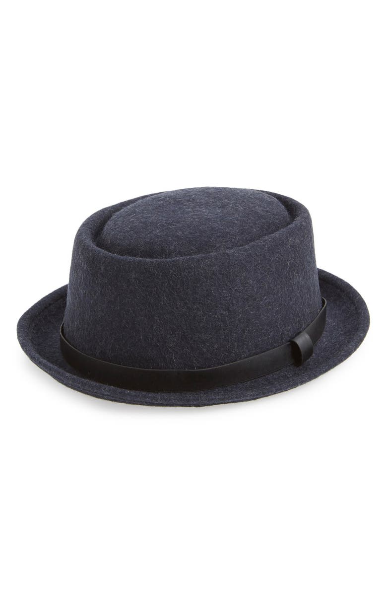 Topman Wool Pork Pie Hat, Main, color,