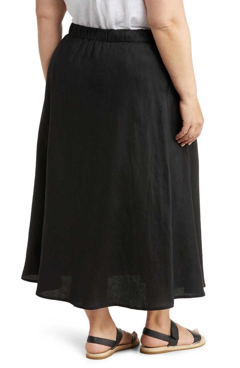Eileen Fisher A-Line Organic Linen Midi Skirt, Alternate, color,