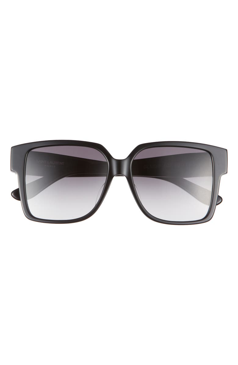 Saint Laurent 56mm Square Sunglasses, Main, color, Grey Grey