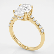 LuvMyJewelry Isidora 3.5 Cts 14K Yellow Gold Oval Lab Grown Diamond Hidden Halo Engagement Ring