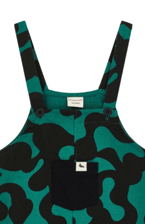 Turtledove London Kids Organic Cotton Abstract Swirl Print Jumpsuit In Green
