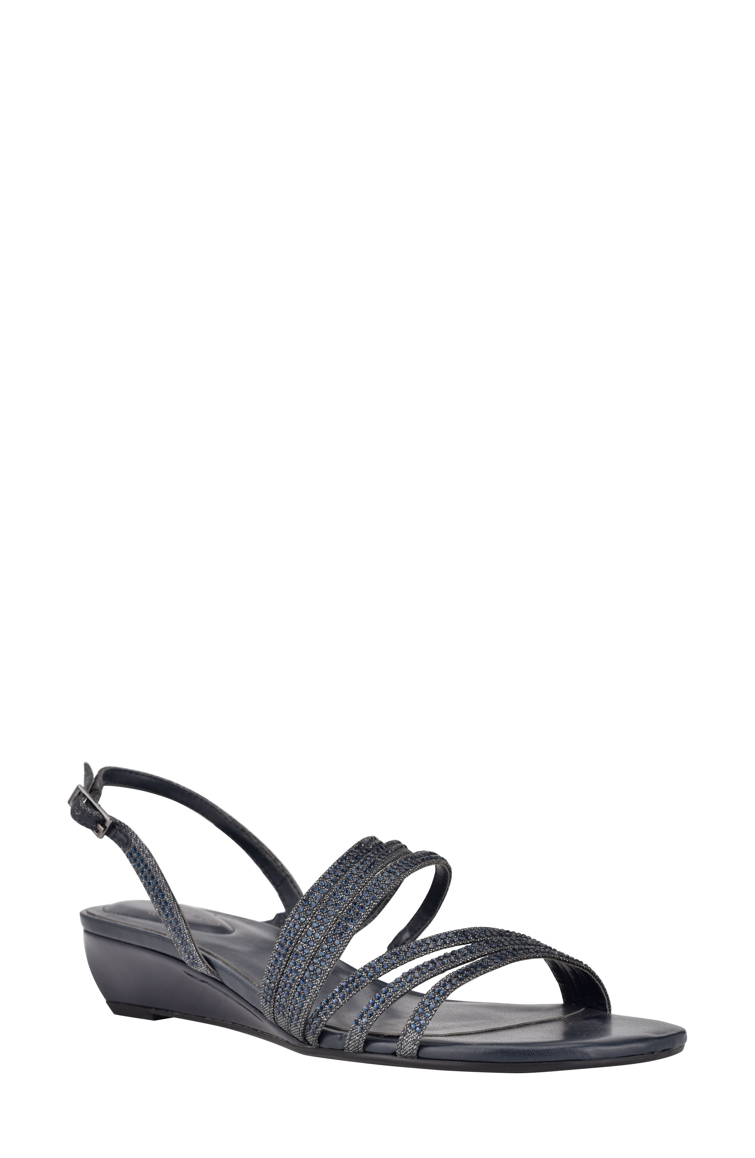 Tillya Wedge Sandal, Main, color, DARK BLUE SPARKLE