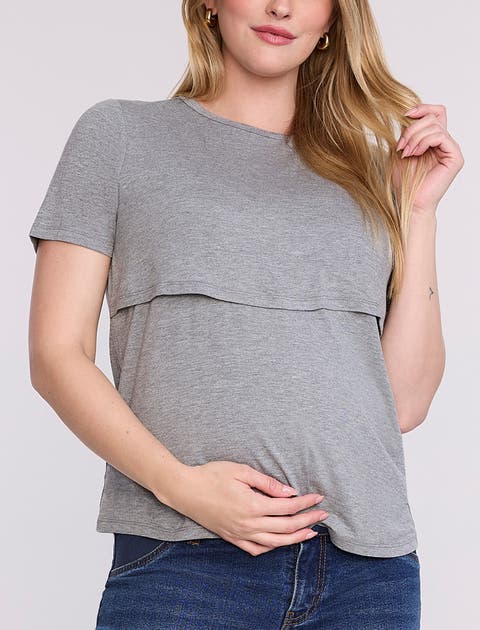 Crewneck Short Sleeve Nursing Tee