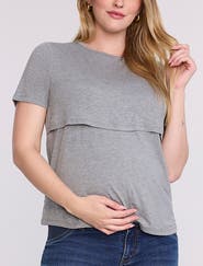 MOTHERHOOD MATERNITY Crewneck Short Sleeve Nursing Tee