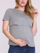 MOTHERHOOD MATERNITY Crewneck Short Sleeve Nursing Tee