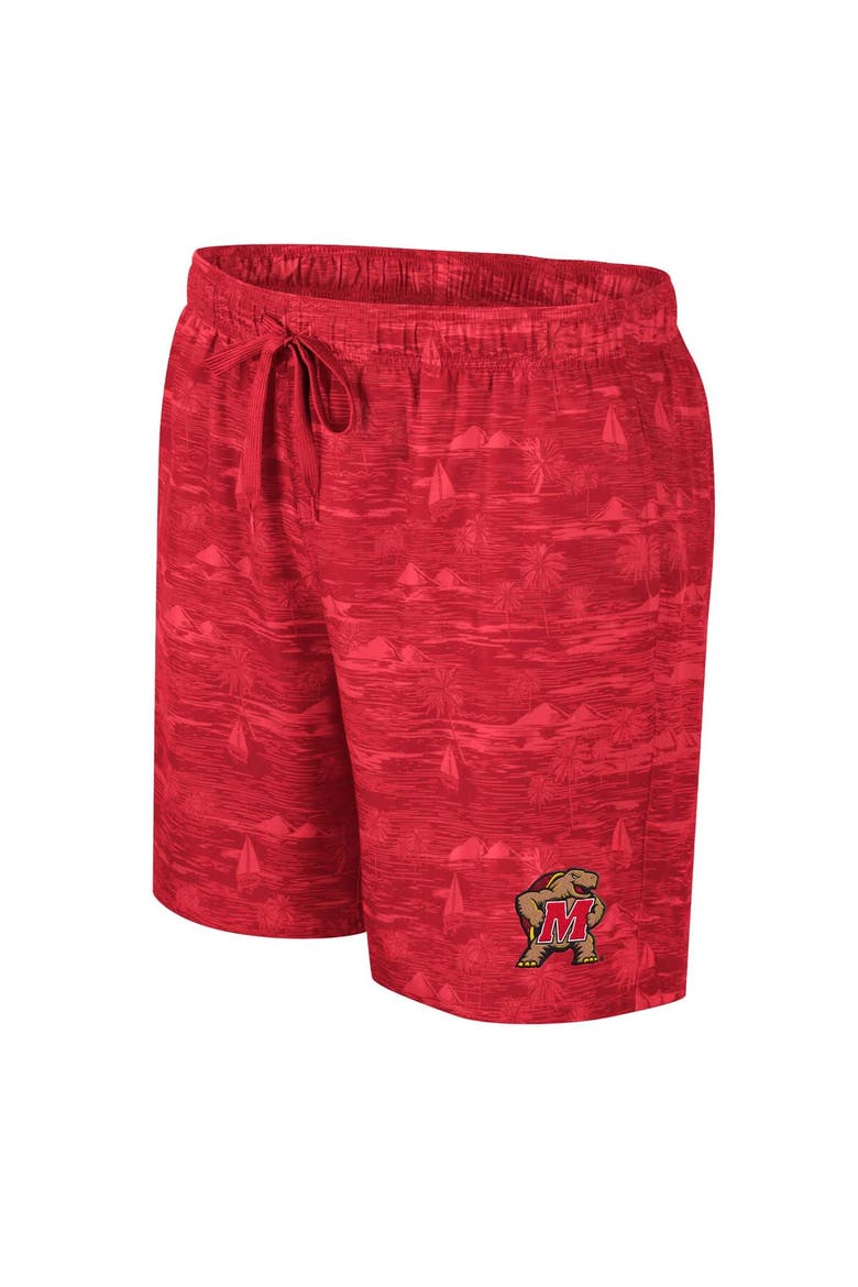 Men's Colosseum Red Maryland Terrapins Ozark Swim Shorts, Alternate, color, Red