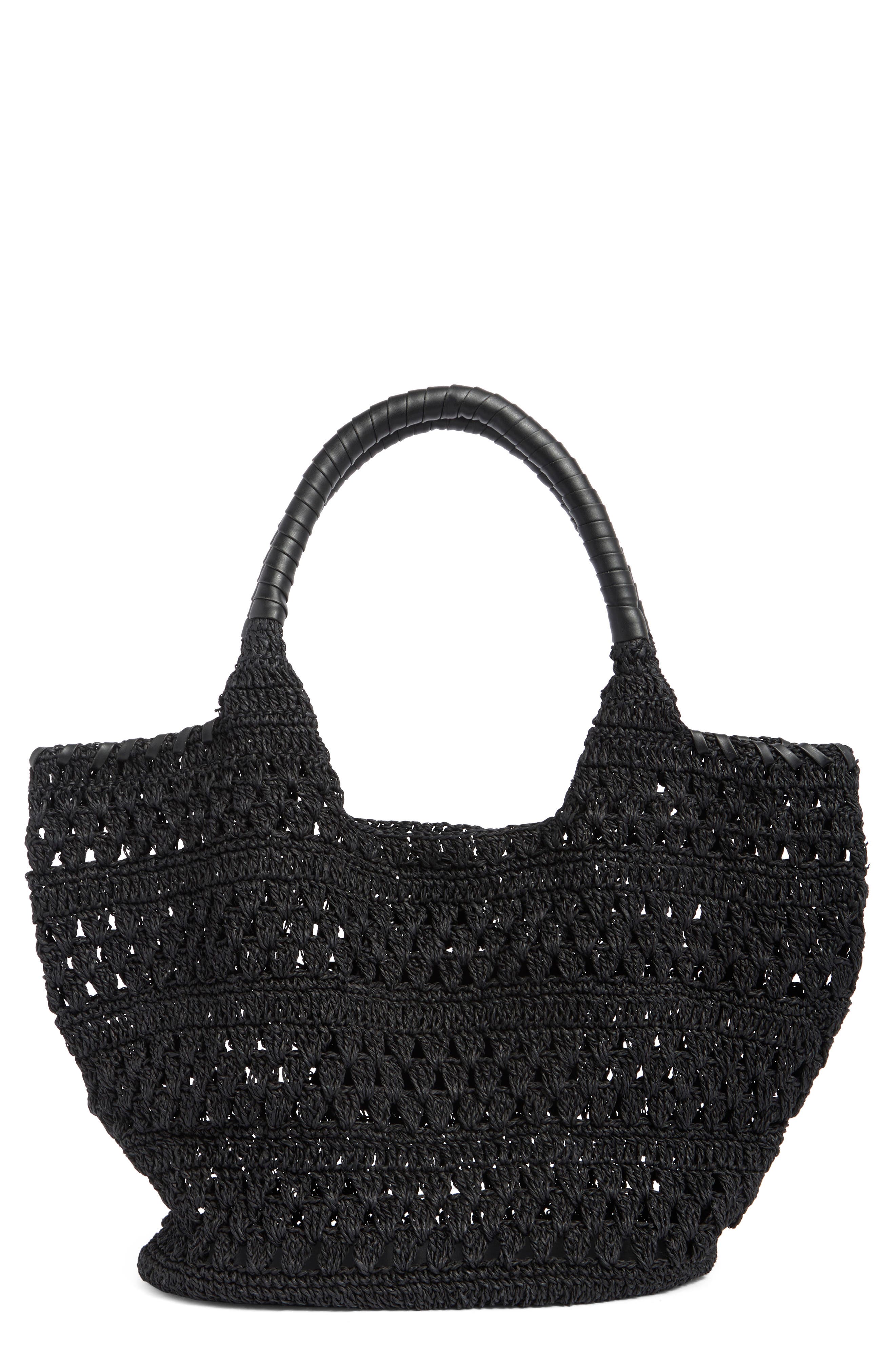BCBG Woven Raffia Tote Bag