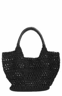 BCBG Woven Raffia Tote Bag