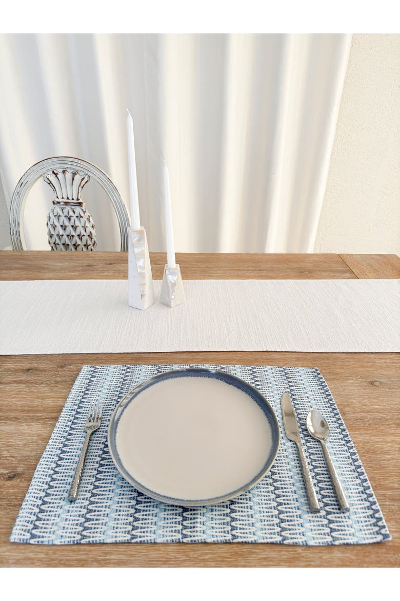 Summer Twist Indoor Outdoor Placemat, Alternate, color, Blue