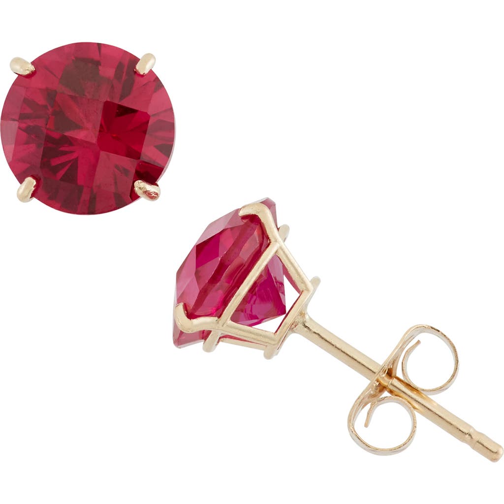 Fuzion Creations Amethyst Stud Earrings In Cr Ruby