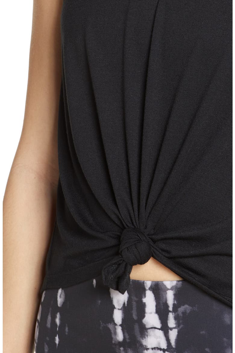 Knot Front Tank Top, Alternate, color, BLACK