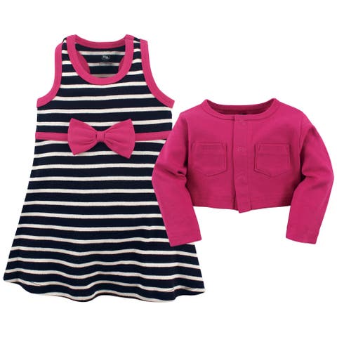 Cotton Dress and Cardigan Set