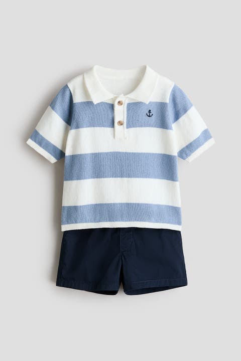 2-piece Polo Shirt And Shorts Set