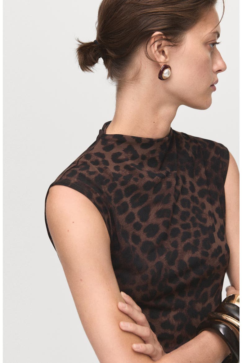 Leopard Sleeveless Maxi Dress, Alternate, color, BROWN