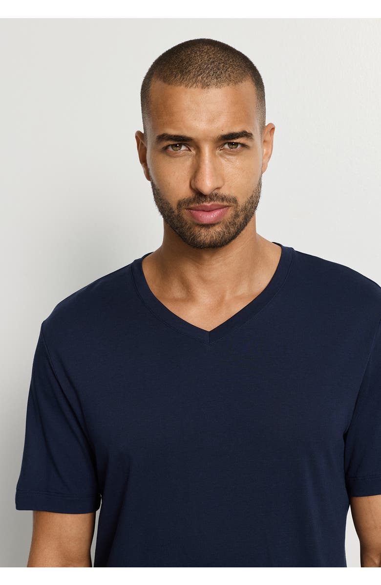 Hanro Night And Day Cotton and TENCEL V-Neck T-Shirt, Alternate, color, Deep Navy