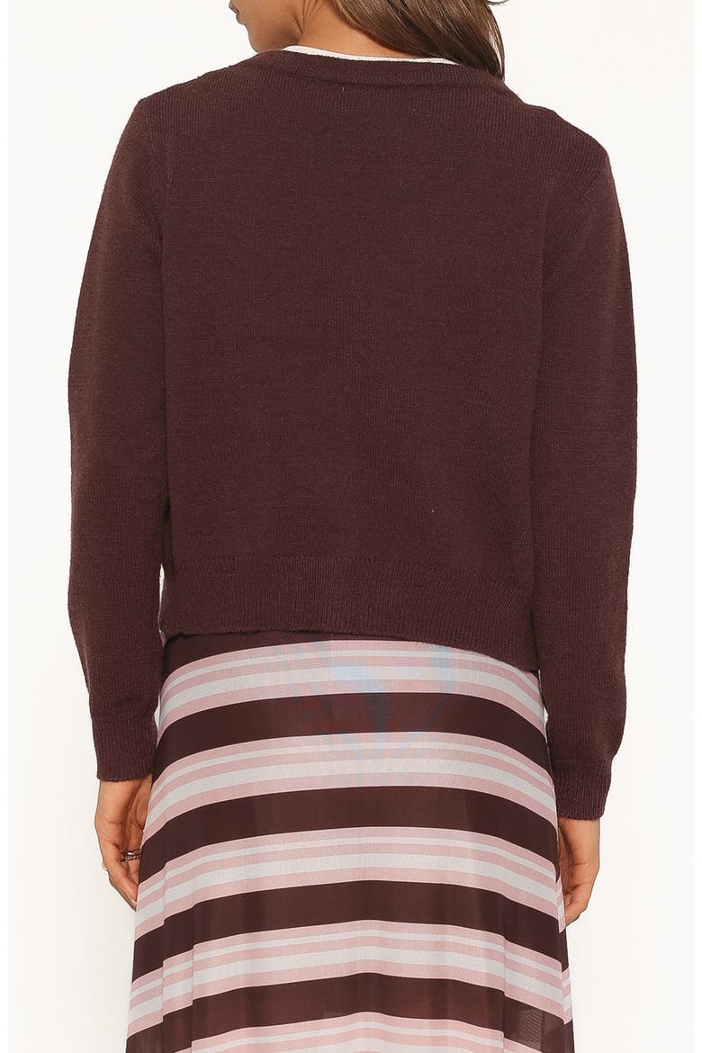 Veniza V-Neck Cardigan, Alternate, color, BROWN