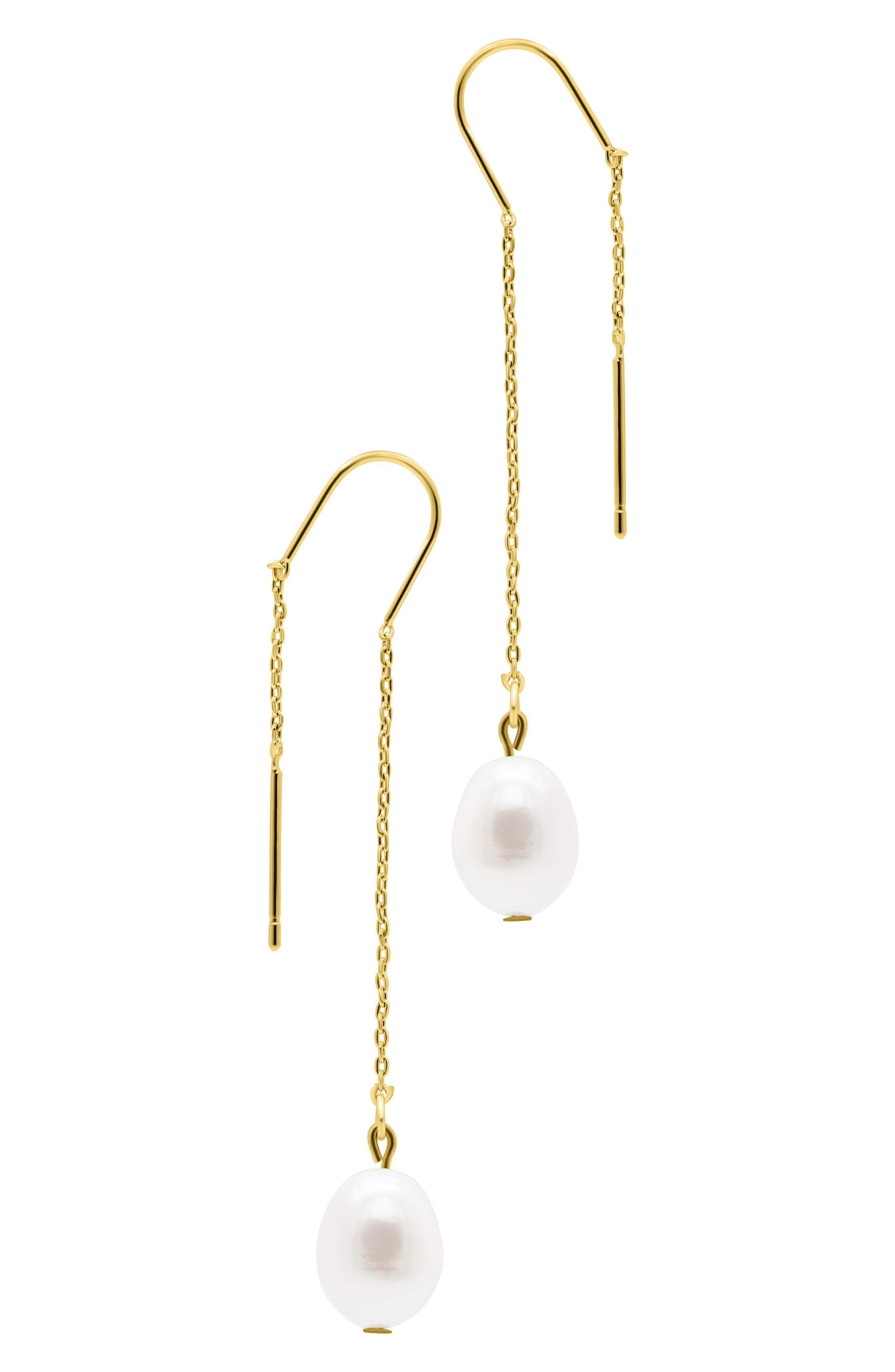 Adornia 9-10mm Freshwater Pearl Threader Earrings