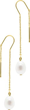 Adornia 9-10mm Freshwater Pearl Threader Earrings
