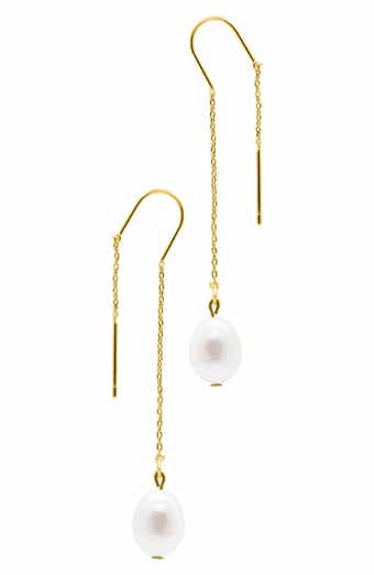 Adornia 9-10mm Freshwater Pearl Threader Earrings